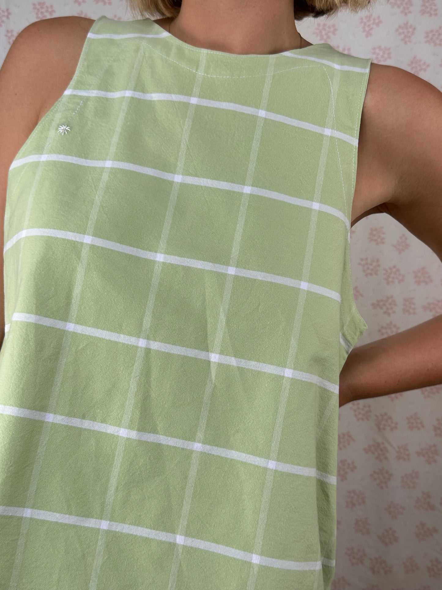 Robe Col Verte Carreaux