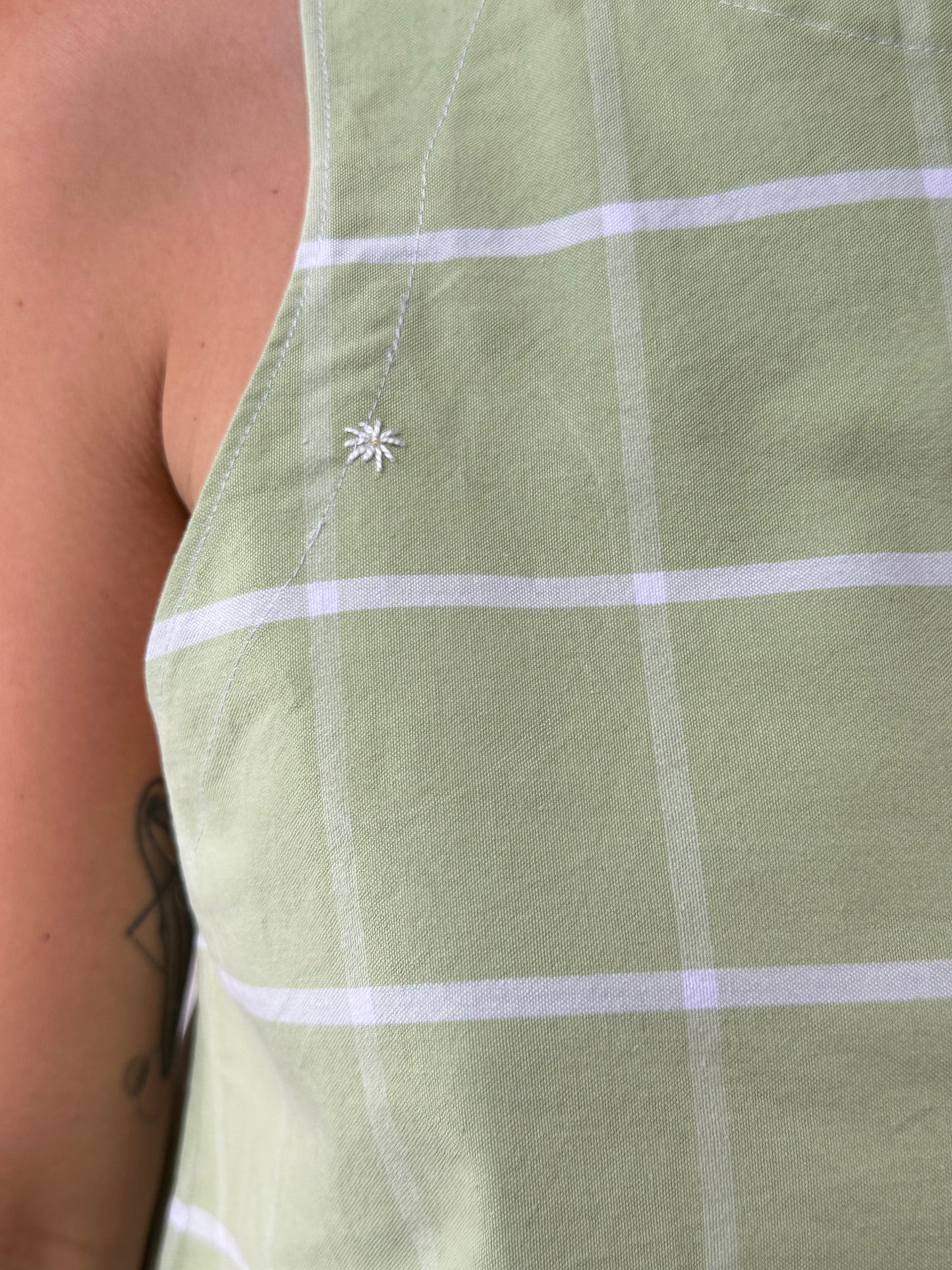 Robe Col Verte Carreaux