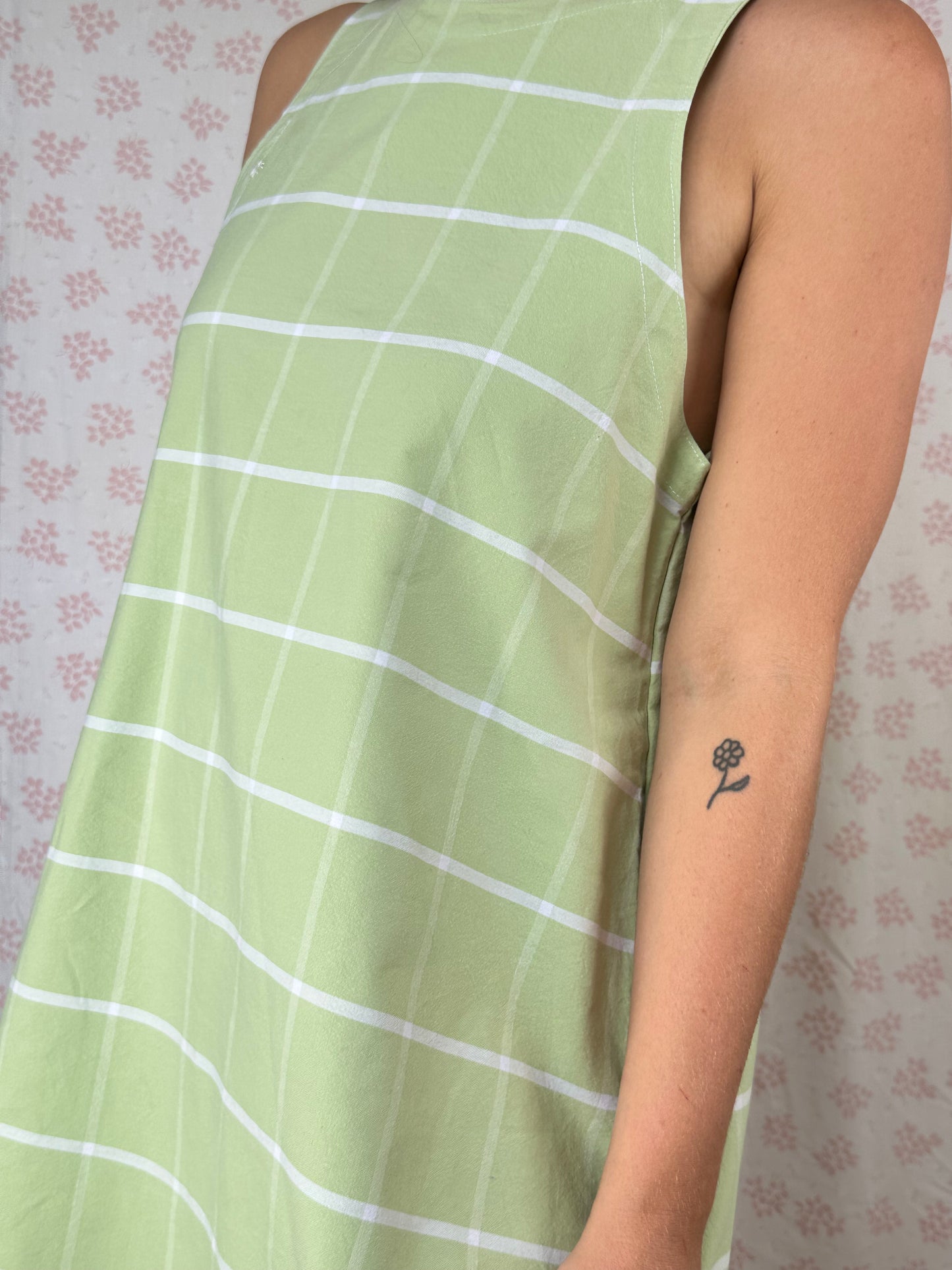 Robe Col Verte Carreaux