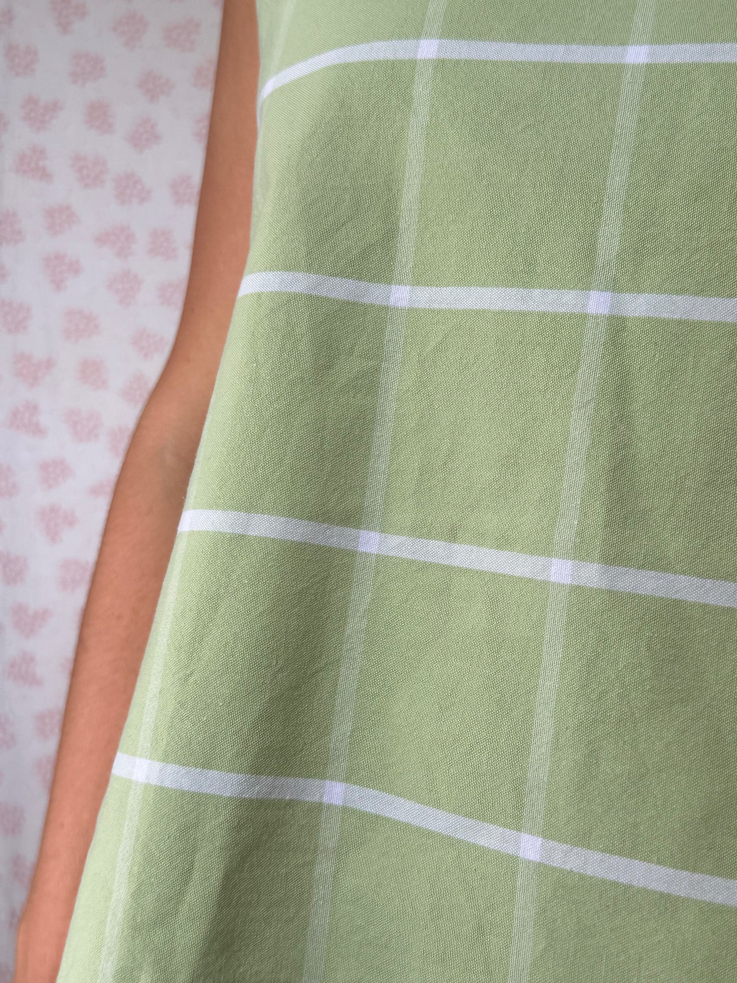 Robe Col Verte Carreaux