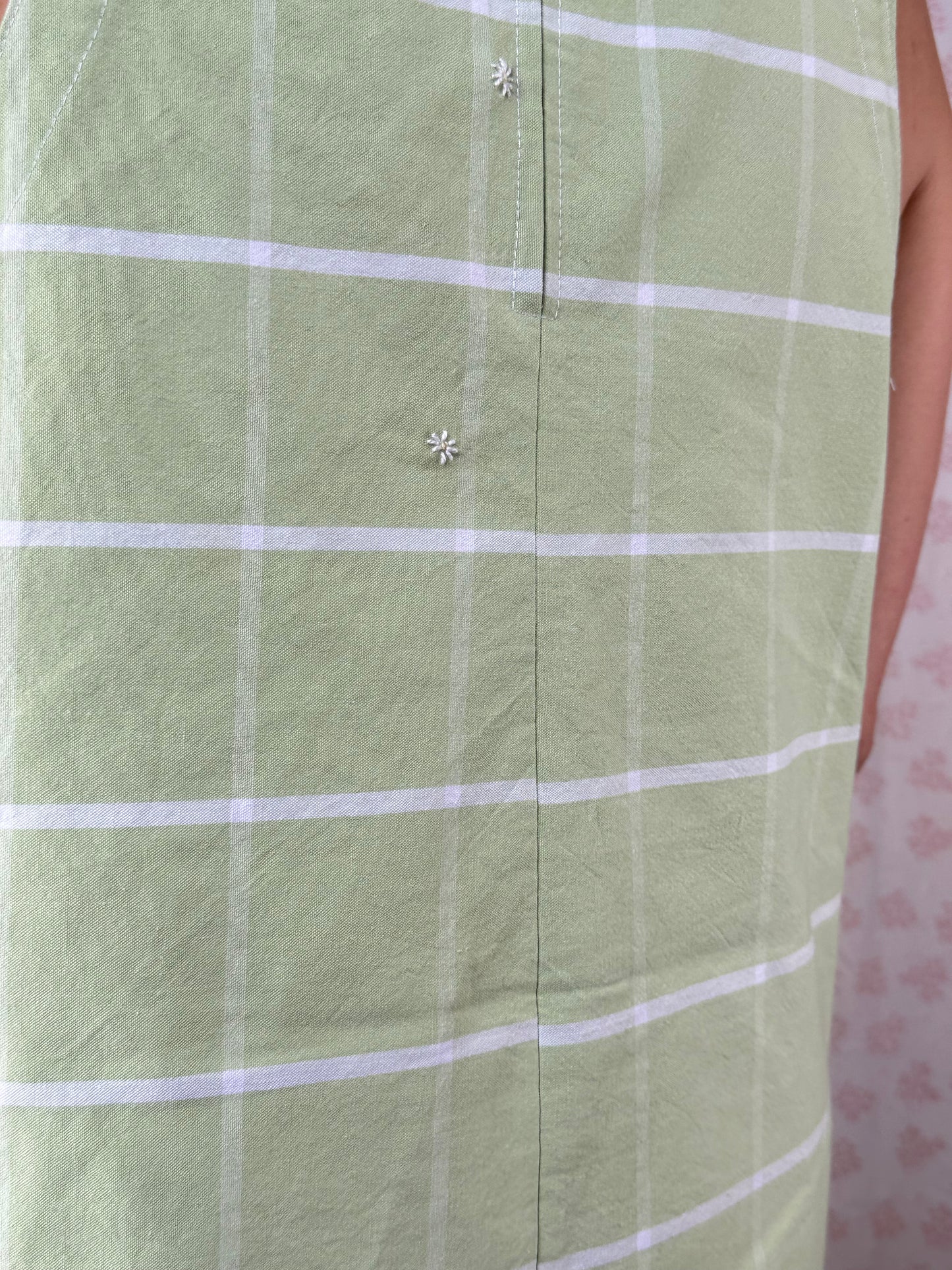 Robe Col Verte Carreaux