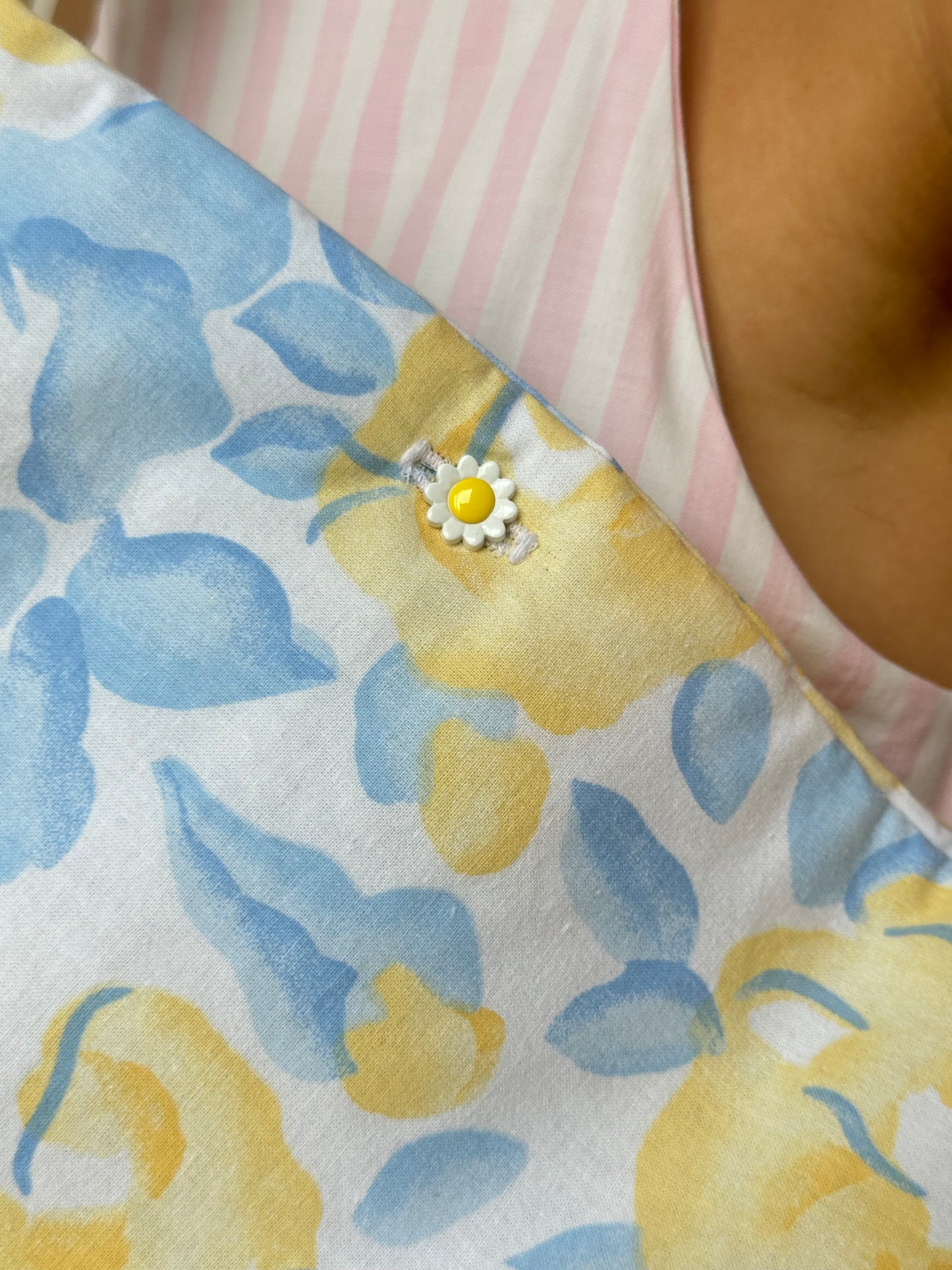 Sac Fleurs bleu jaune