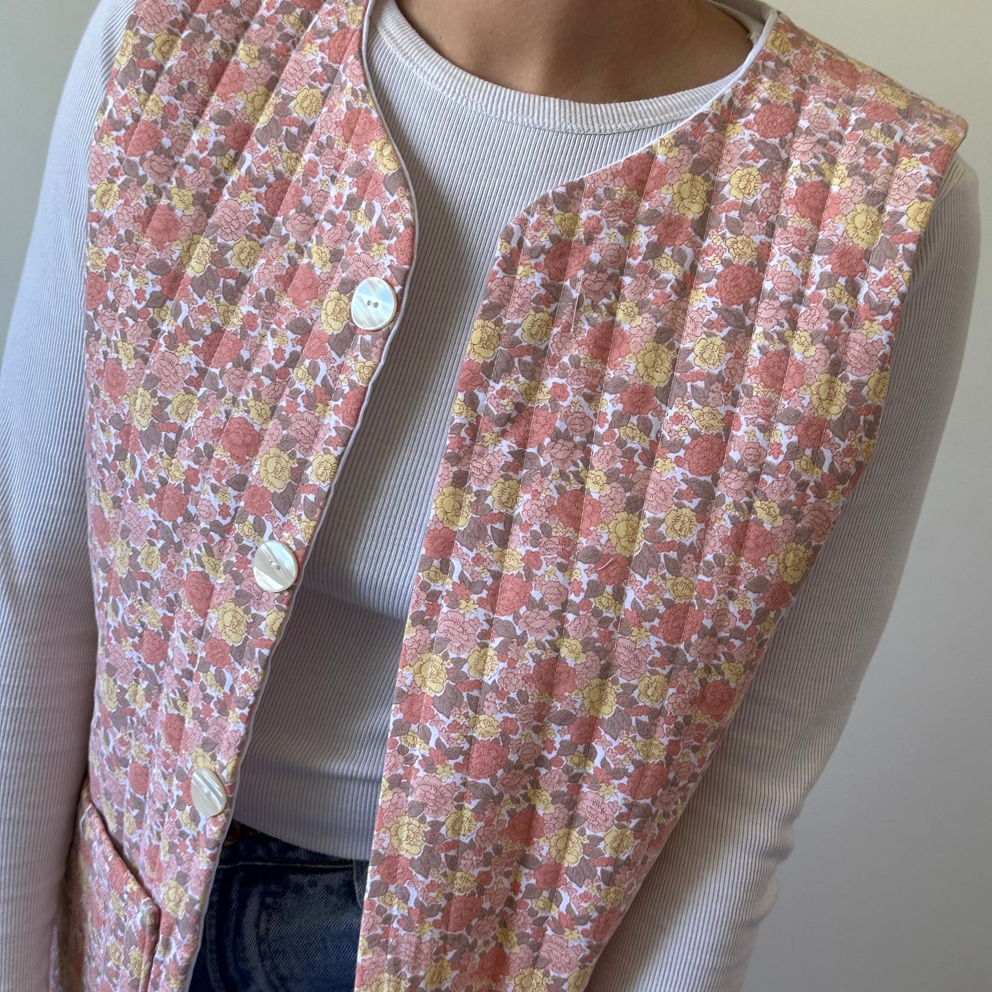 Gilet Matelassé Fleurs