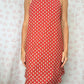 Robe Bretelle Rouge Fleurs