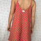 Robe Bretelle Rouge Fleurs
