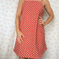 Robe Bretelle Rouge Fleurs