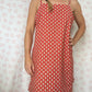 Robe Bretelle Rouge Fleurs