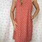 Robe Bretelle Rouge Fleurs