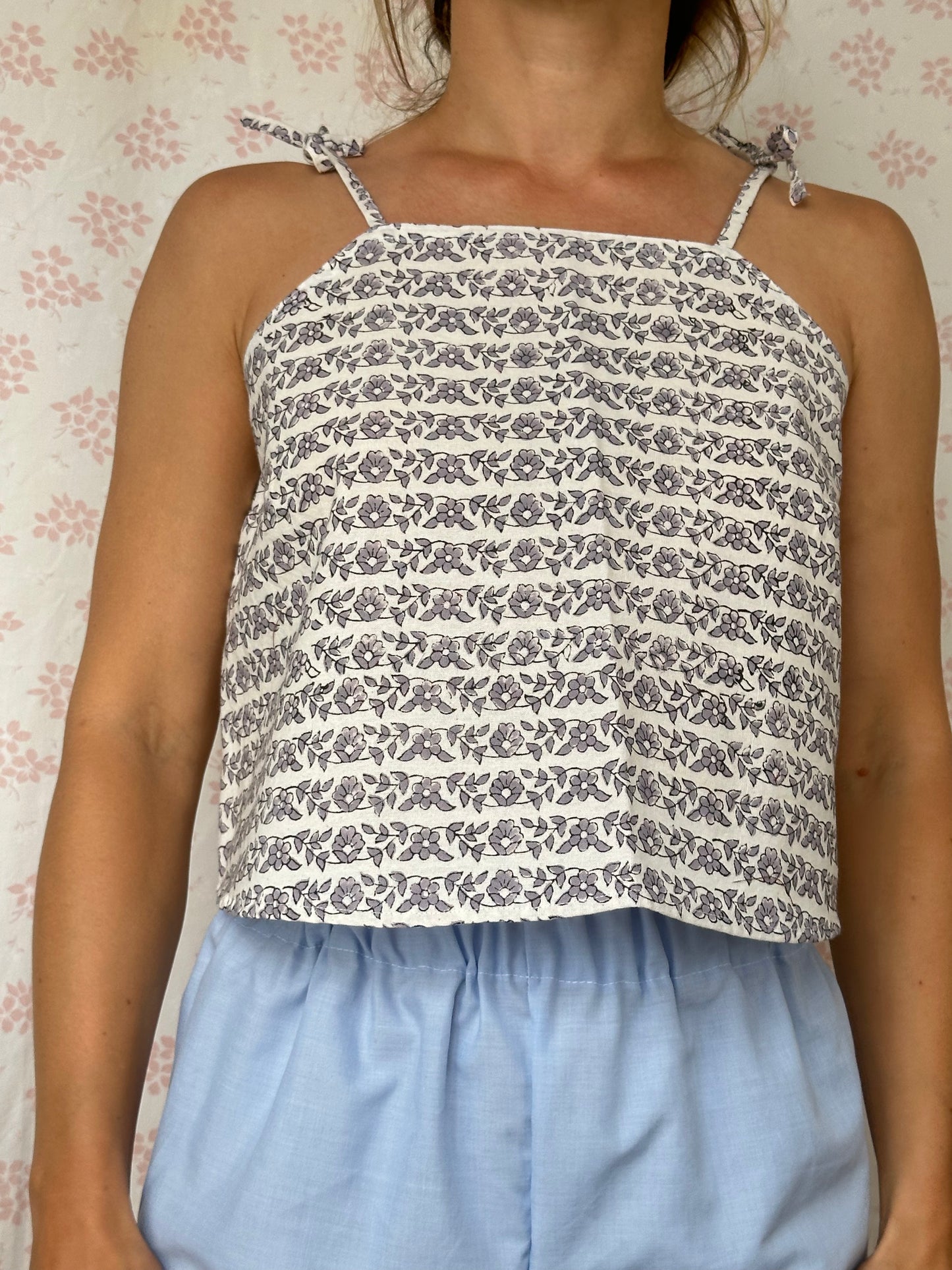 Top Fleurs Violette