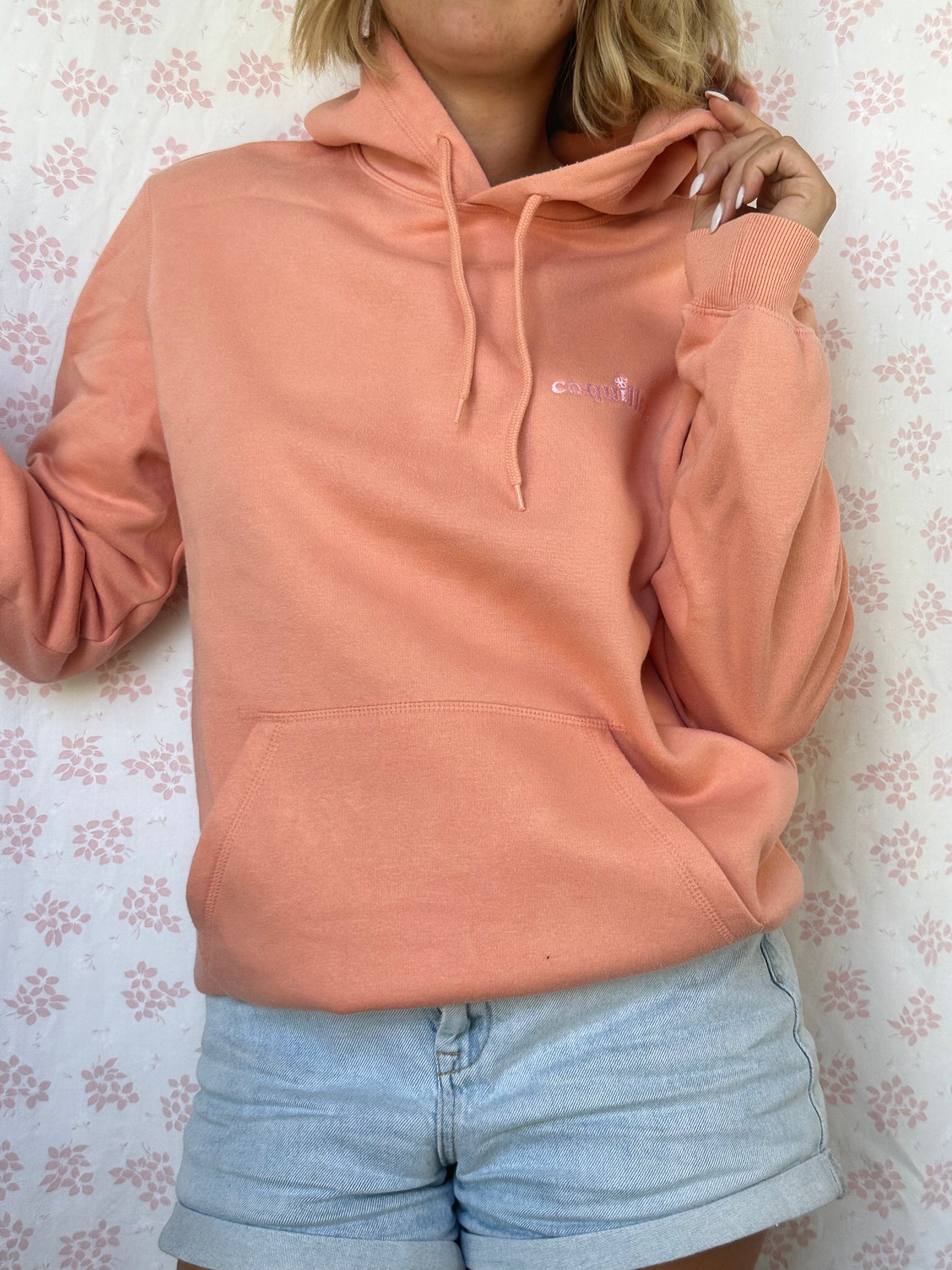 Sweat Capuche Saumon T40