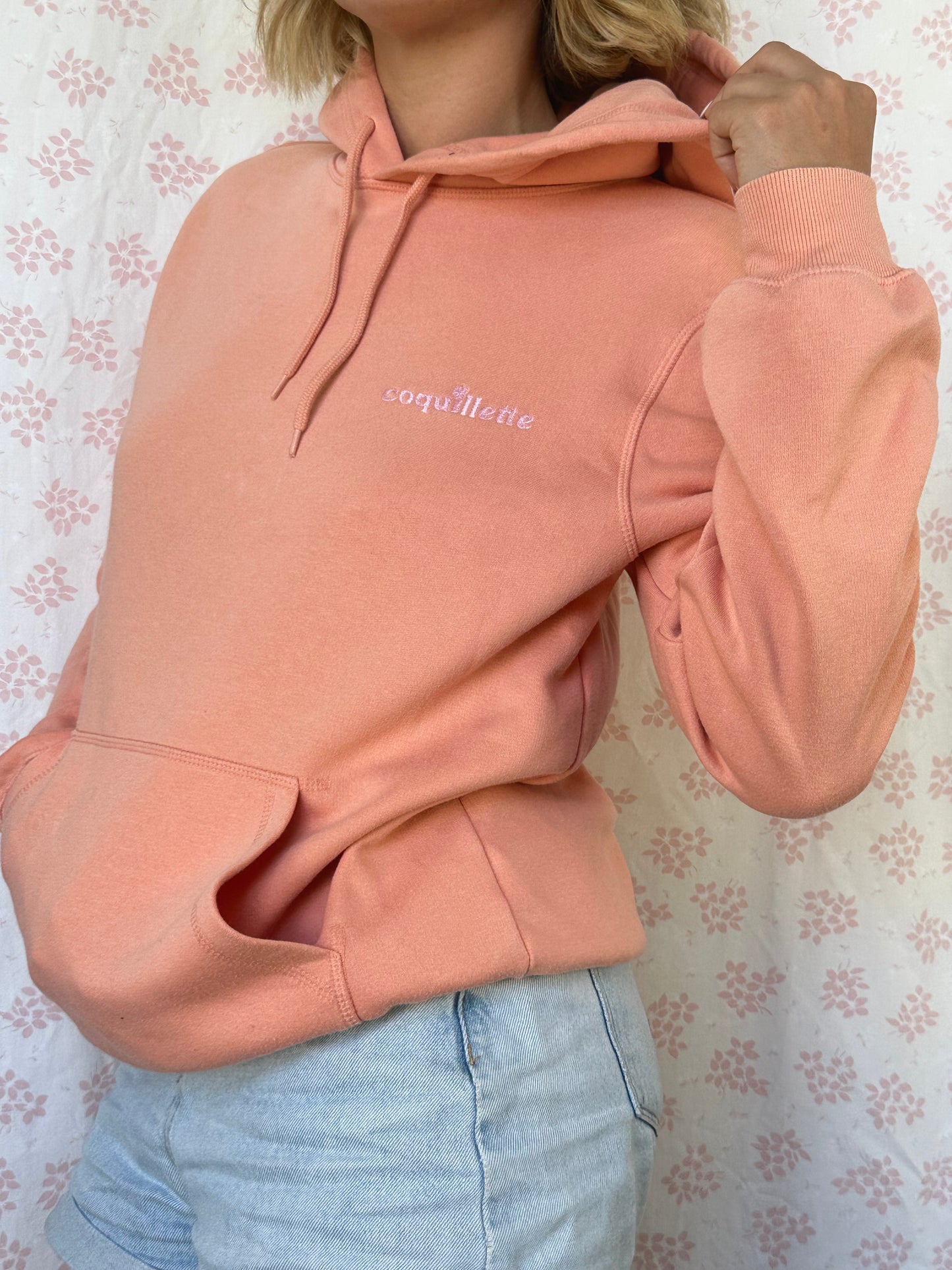 Sweat Capuche Saumon T40