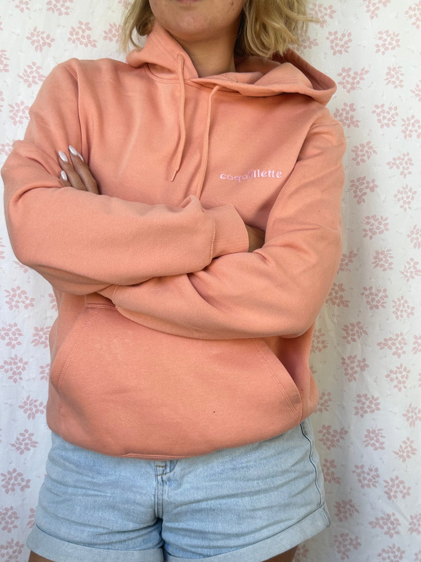 Sweat Capuche Saumon T40