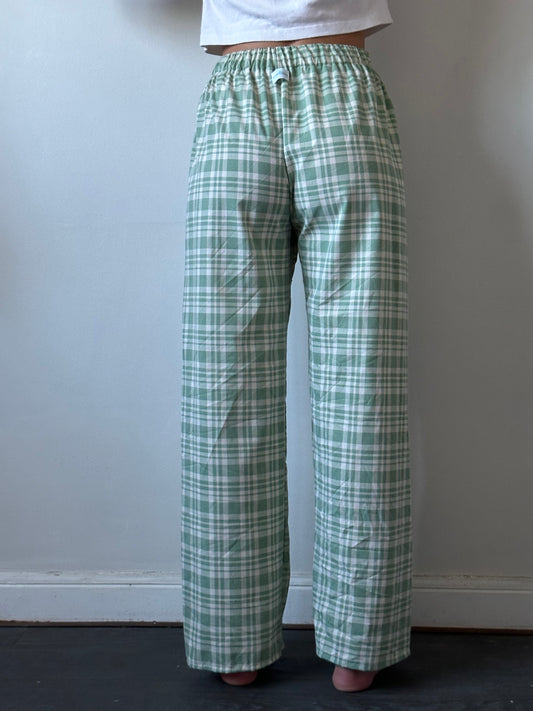 Pantalon Carreaux Vert