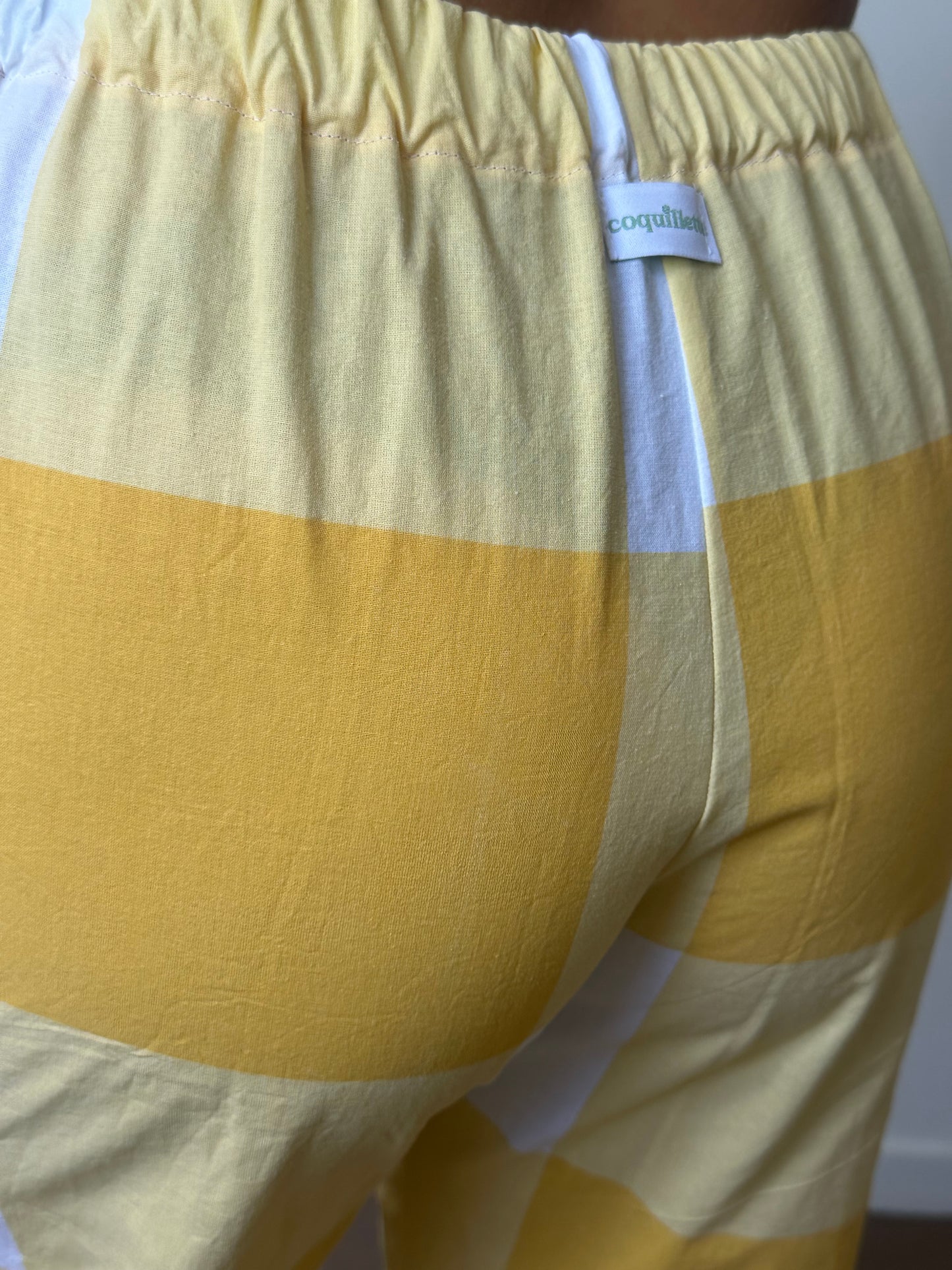 Pantalon Carreaux Jaune