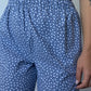 Pantalon Bleu Fleurs