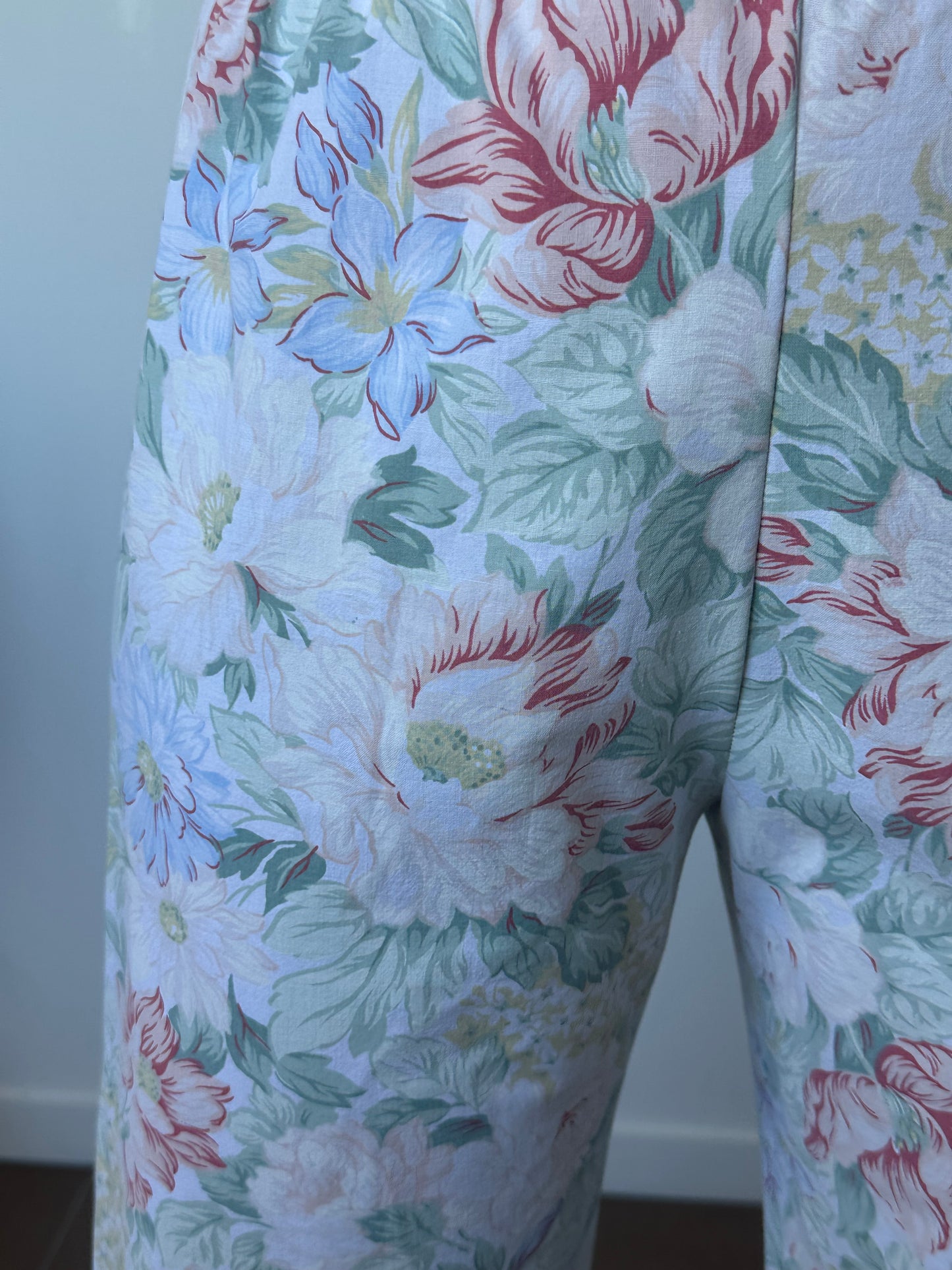 Pantalon Vert Fleurs