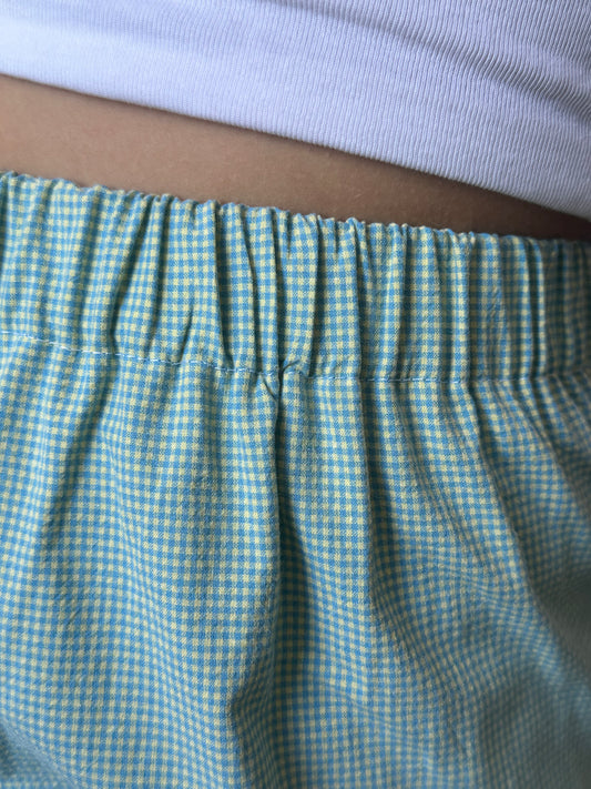 Pantalon Vichy Vert d’eau