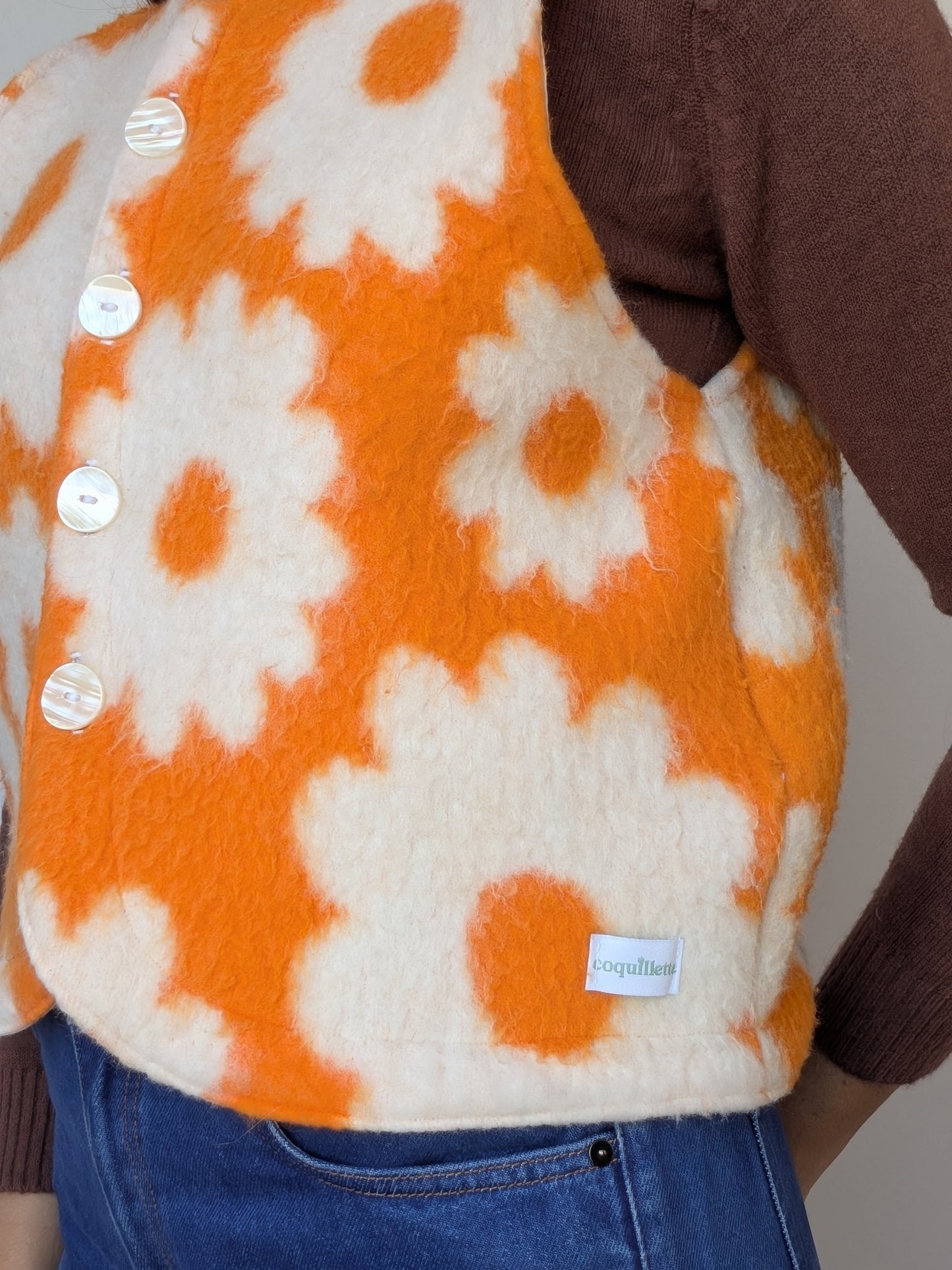 Gilet Bouton Orange T34