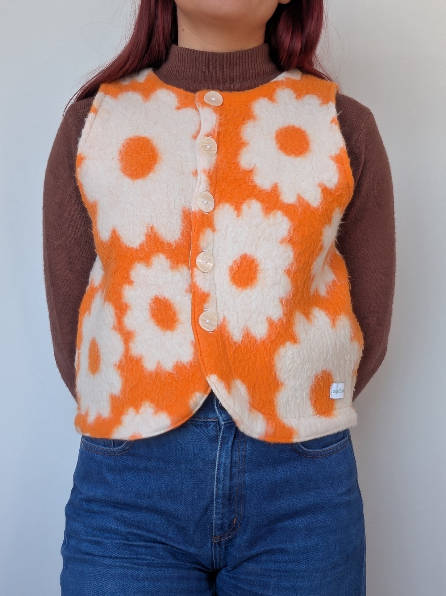 Gilet Bouton Orange T34