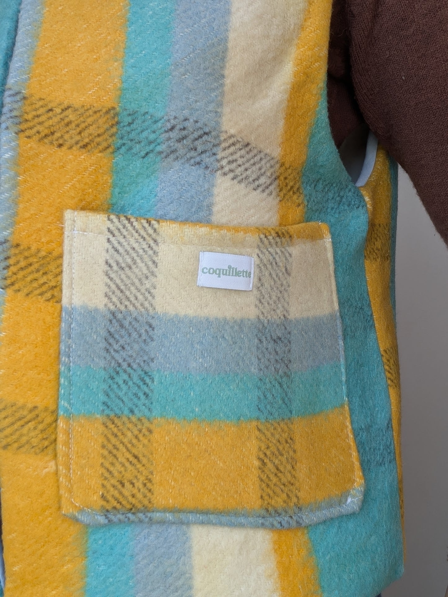 Veste Carreaux Bleu Jaune T36