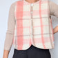 Gilet Bouton Rose Carreaux T36/38