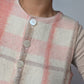 Gilet Bouton Rose Carreaux T36/38