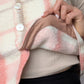 Gilet Bouton Rose Carreaux T36/38