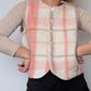 Gilet Bouton Rose Carreaux T36/38