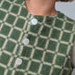 Gilet Bouton Vert Carreaux T36/38