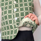 Gilet Bouton Vert Carreaux T36/38
