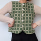 Gilet Bouton Vert Carreaux T36/38