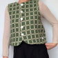 Gilet Bouton Vert Carreaux T36/38