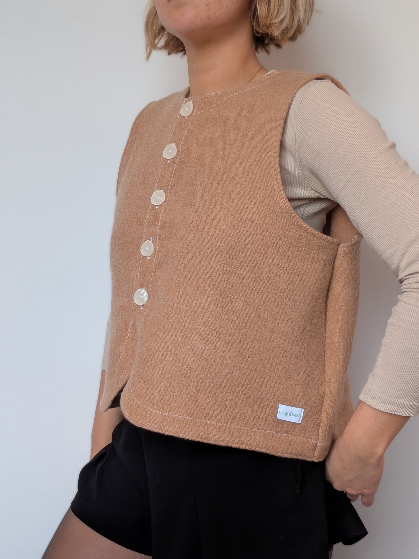 Gilet Bouton Beige T40