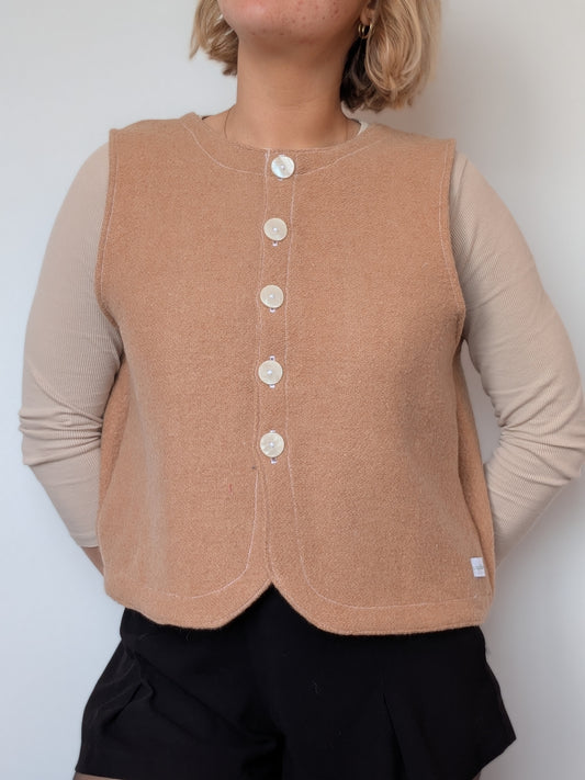Gilet Bouton Beige T40