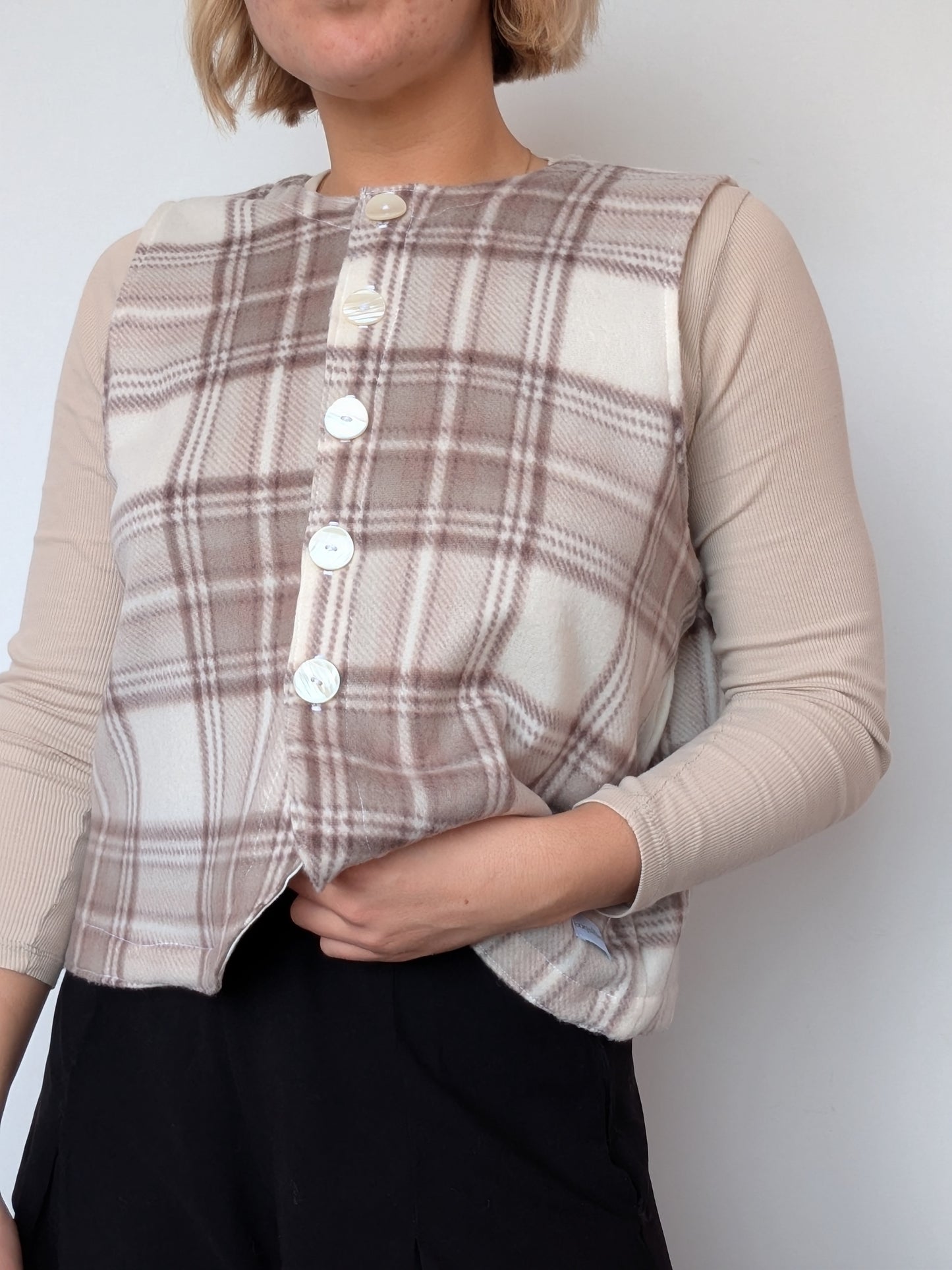 Gilet Bouton Carreaux T40