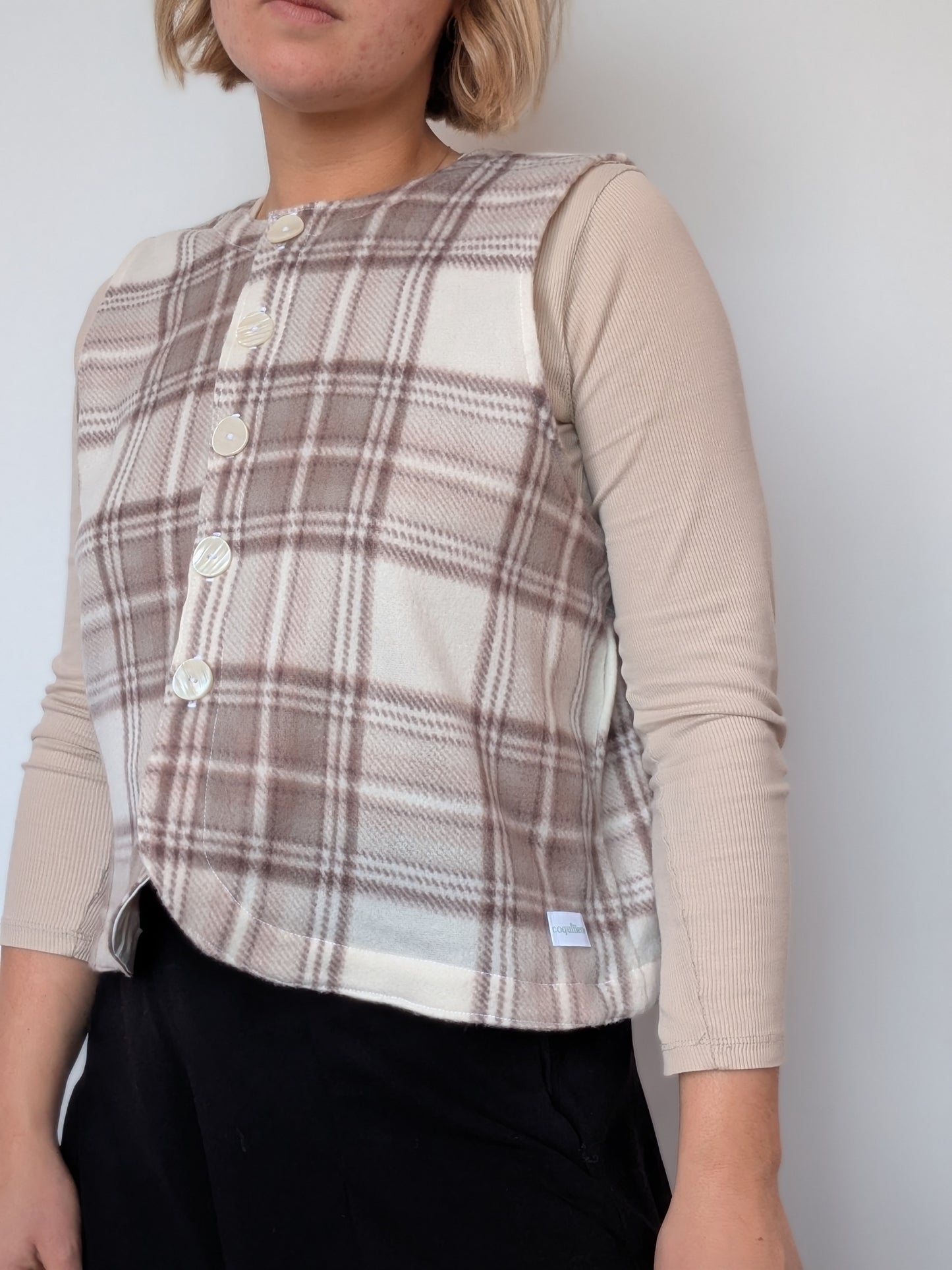 Gilet Bouton Carreaux T40