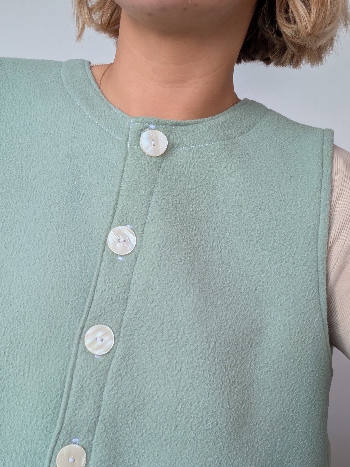 Gilet Bouton Vert D'eau T40
