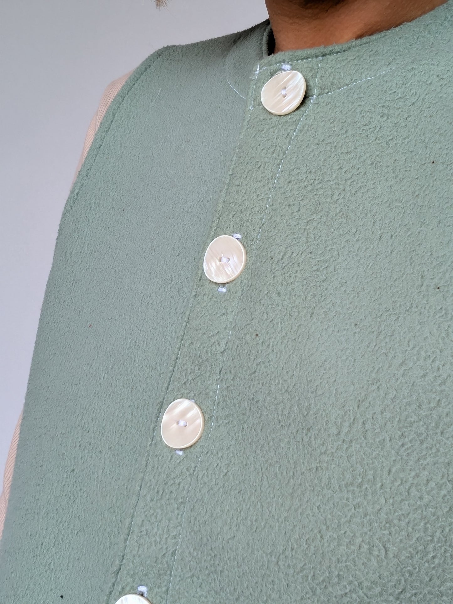 Gilet Bouton Vert D'eau T40
