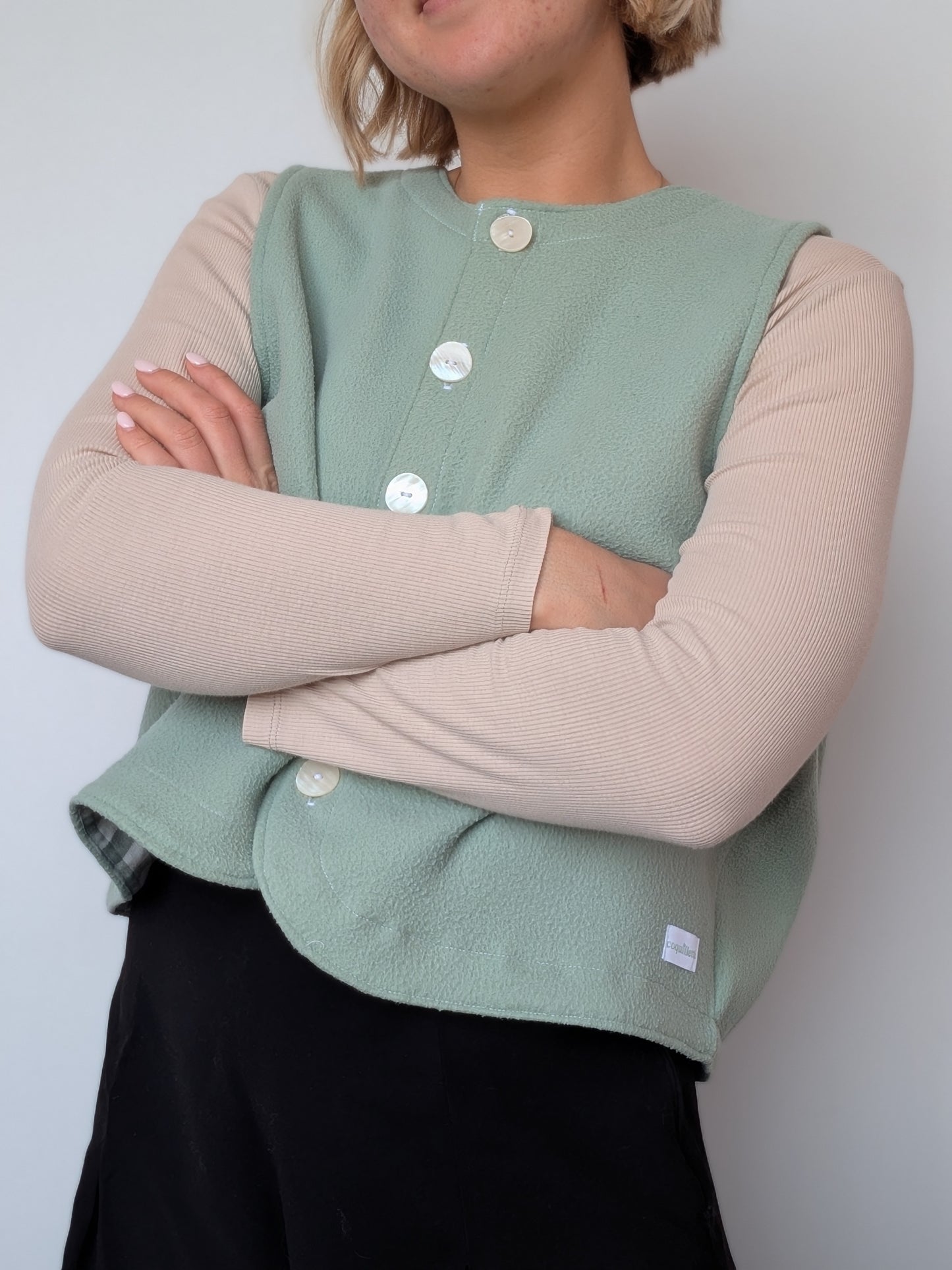 Gilet Bouton Vert D'eau T40