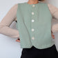 Gilet Bouton Vert D'eau T40