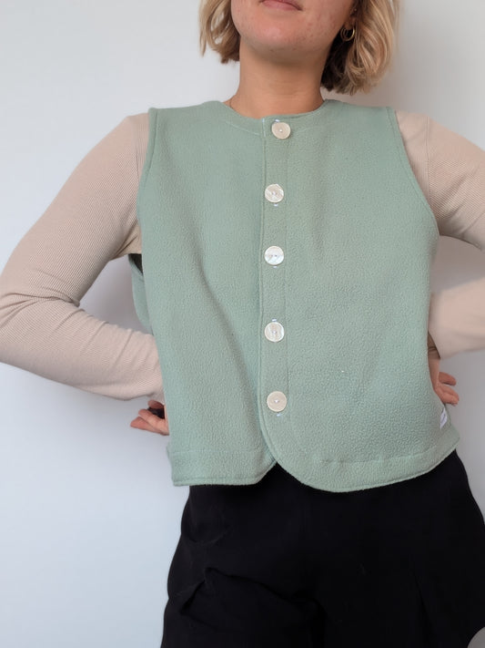 Gilet Bouton Vert D'eau T40