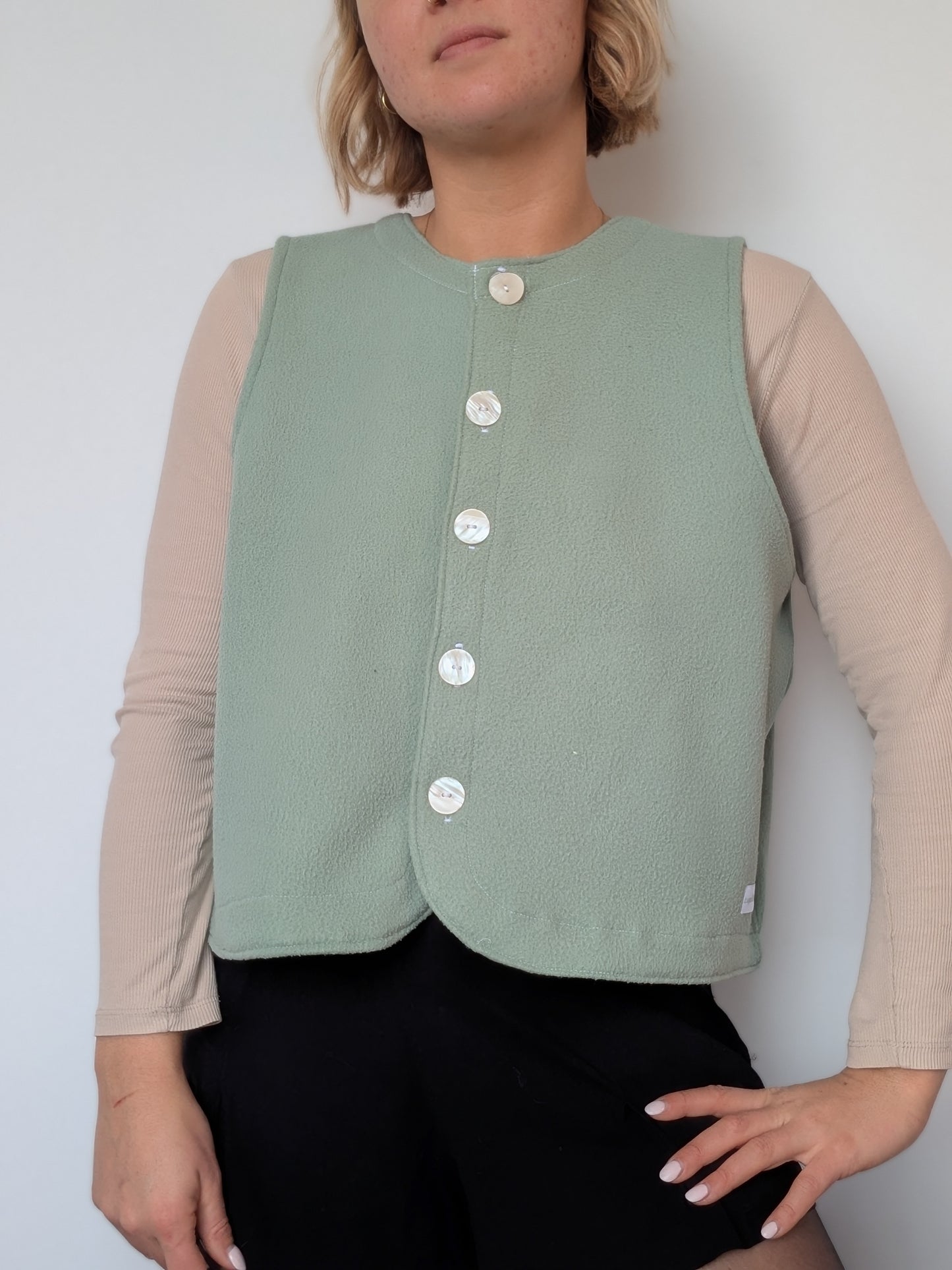Gilet Bouton Vert D'eau T40