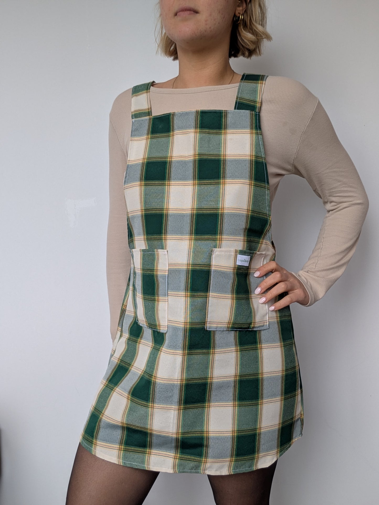 Robe Tablier Carreaux Vert T36/38