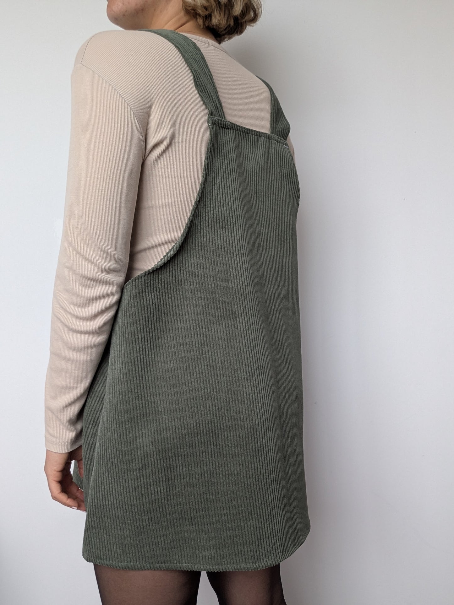 Robe Tablier Velour Vert T40