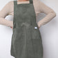 Robe Tablier Velour Vert T40