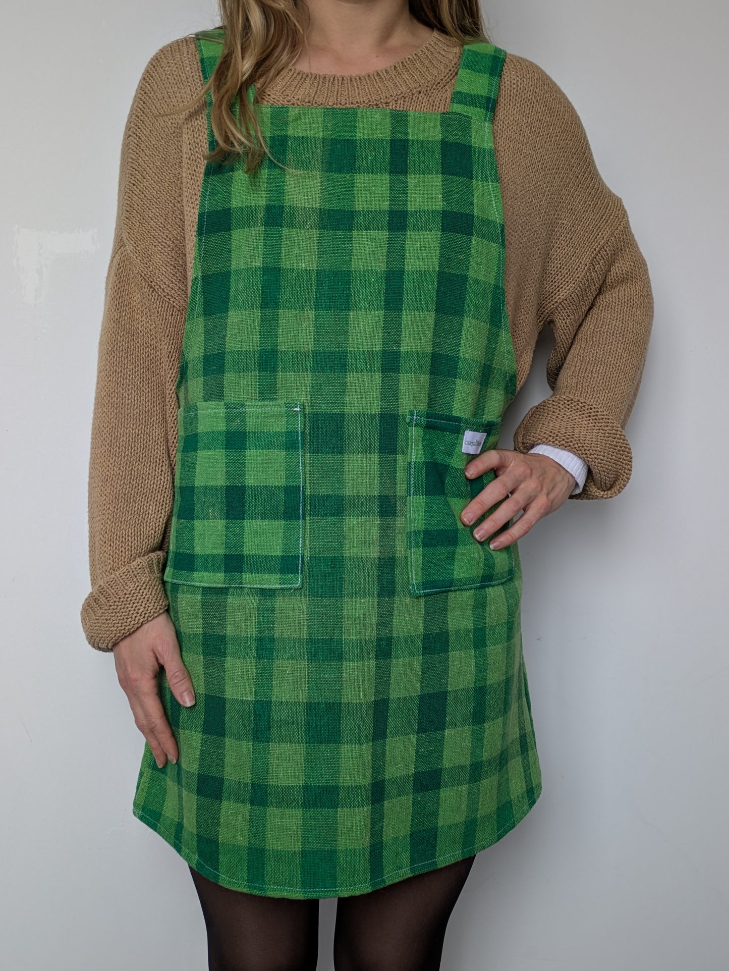 Robe Tablier Vichy Vert T34