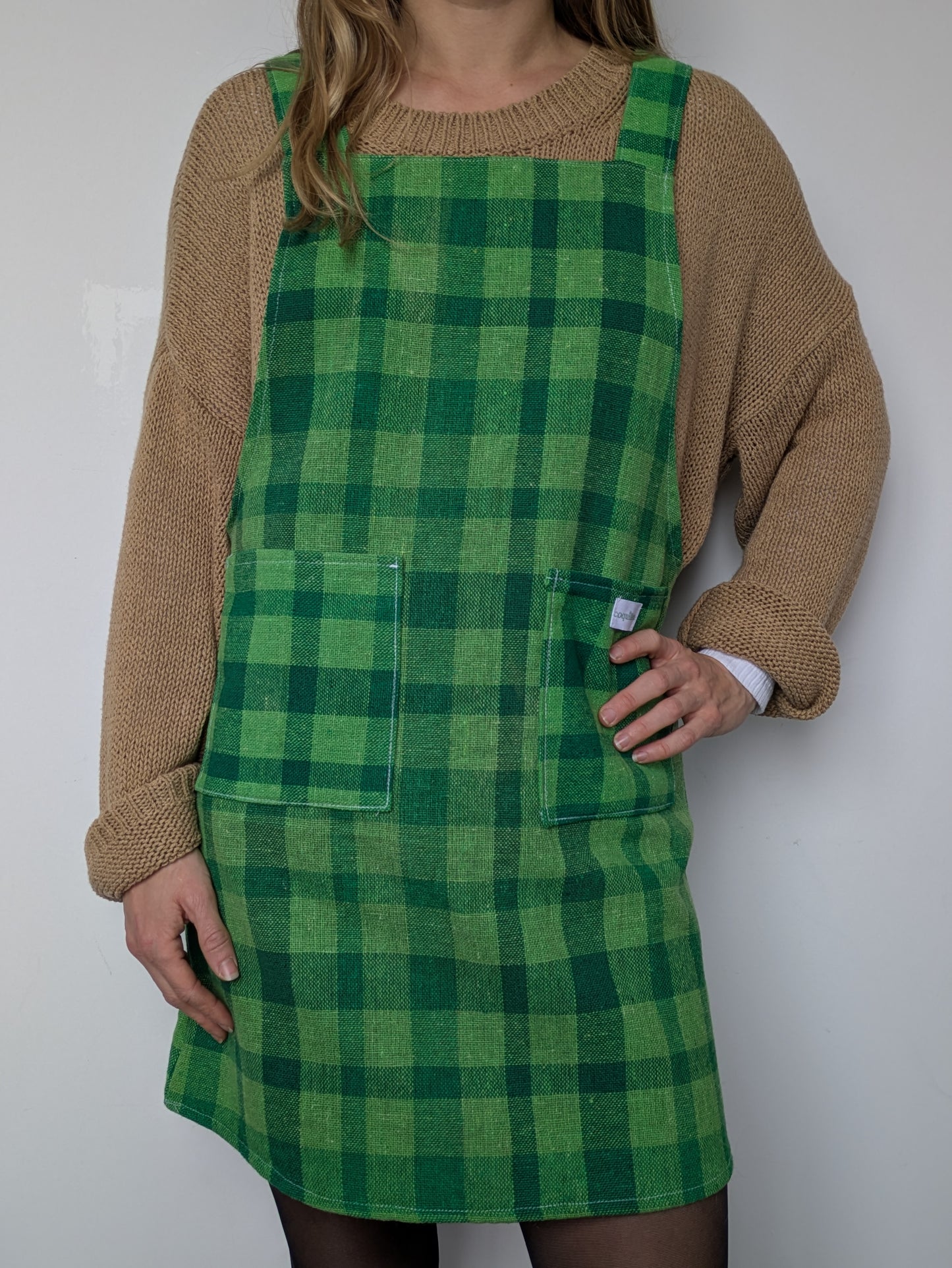 Robe Tablier Vichy Vert T34