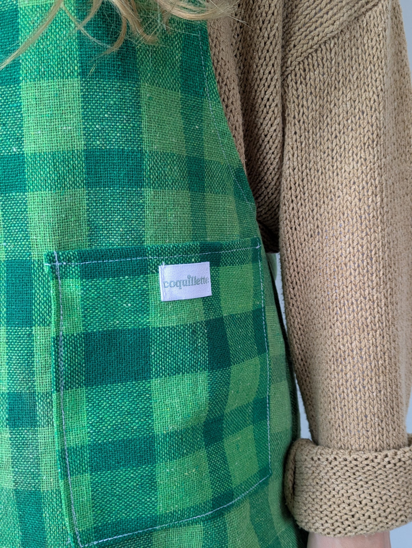 Robe Tablier Vichy Vert T34